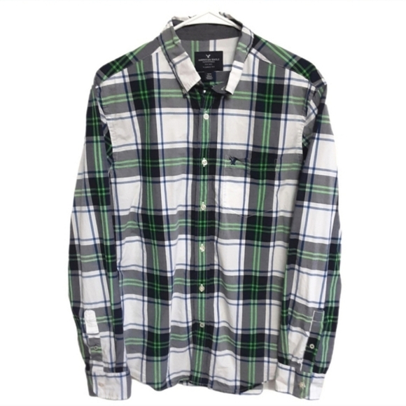 American Eagle Button Up Shirt Mens Medium - Picture 7 of 15